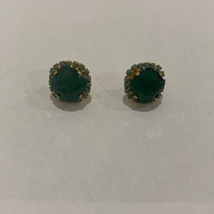 Blue green stud earrings